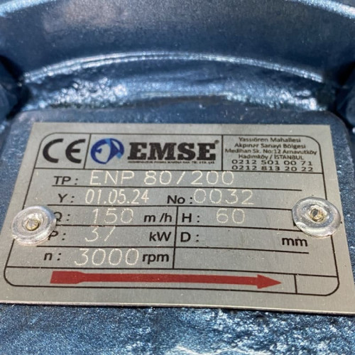 Jednostopniowa pompa wspornikowa EMSE ENP 80-200, 37 kW, 3000 obr.
