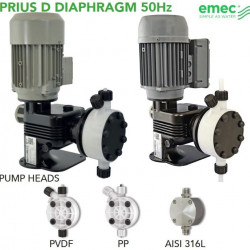 Pompa dozująca z silnikiem membranowym EMEC seria PRIUS D 50 Hz 12-1000 l/h, 10-5 bar