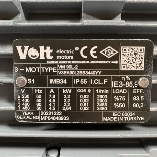 Plastikowa pomDiaPump PA do kwasów DiaPump PA2220 PP, 2,2 kW, 3000 obr/min, 380V