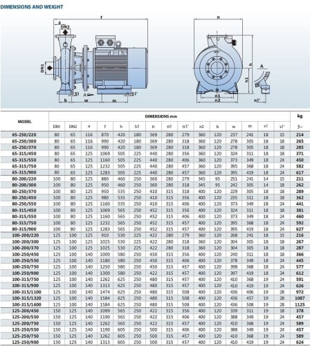 Pompa odśrodkowa monoblokowa BST 65-250/22, 3000