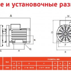 ADH 150 PVDF/B/5.5HP/TF/2800/BSP - poziomy pompa odśrodkowa