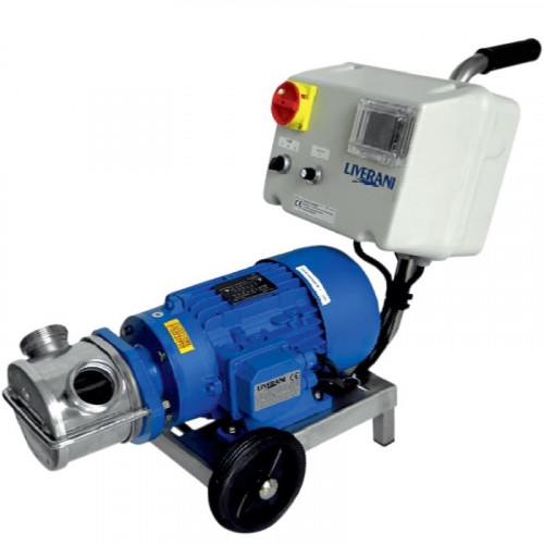 Pompa do farb, klejów, tuszy LIVERANI INV BS MINOR 40 NR TF 1,5kW, 175-1400obr./min, monoblok 380V z przetwornicą częstotliwości 4kW, na wózku