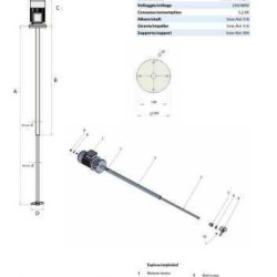 Mieszadło beczkowe nieruchomy J-12 S-110, 220V