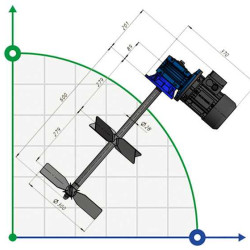 Mieszalnik dwupoziomowy MLW 300669, 0,55 kW, 69 obr/min