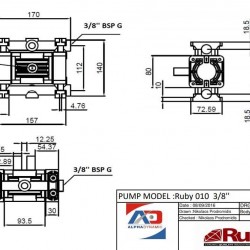 RUBY 010P-P-NTPT-E  pompa membranowa pneumatyczny
