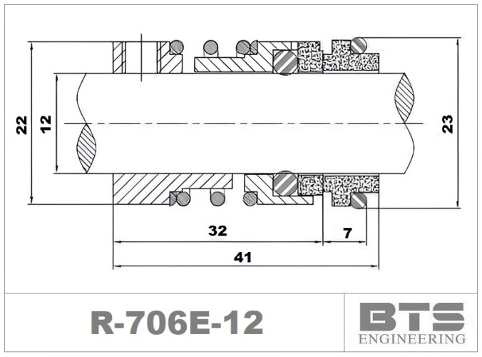 Uszczelnienie pompy Grundfos R-706E 16, SIC/TC, EPDM, 304