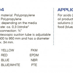 Ręczna pompa beczkowa do mediów alkalicznych FLUIMAC NEPTUNE N-04, PP