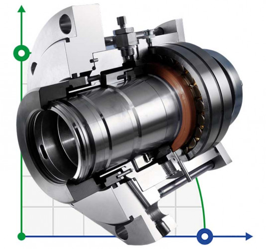 Podwójne uszczelnienie kasetowe mieszadła R-MR35L-D 130, SIC/SIC/CAR/SIC/VITON, 304