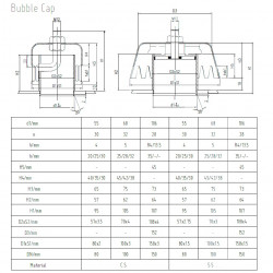 Kołpak kolumny destylacyjnej i rektyfikacyjnej DN100, stal nierdzewna