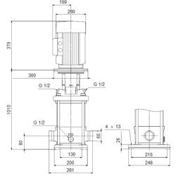 Grundfos CRN 10-22 APAE-HQQE pionowa pompa wielostopniowa