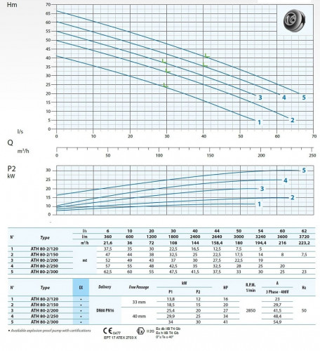 Pompa głębinowa Dreno ATH-EX 80-2/120 z dwukanałowym Kołem