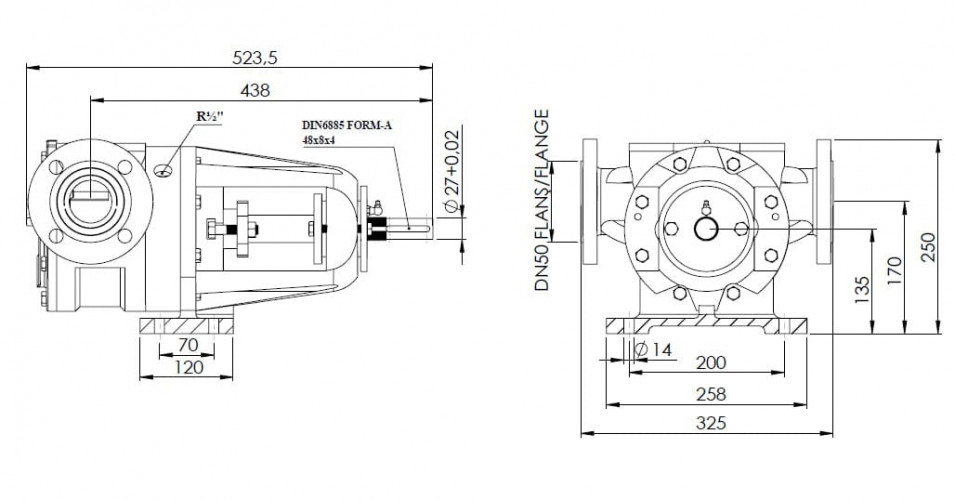 Pompa zębata Kupar KIP 2 cale do czekolady, 2,5-14 m3/h