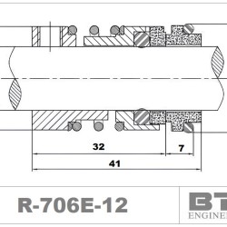 Uszczelnienie pompy Grundfos R-706E 16, SIC/SIC, VITON, 304