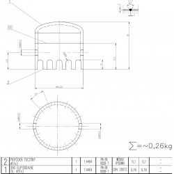Nasadka kolumny destylacyjnej i rektyfikacyjnej f51x3mm wykonana ze stali nierdzewnej AISI 316L