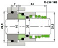 Uszczelnienie pompy Lowara R-LW 16, B, SIC/CAR, EPDM, 304