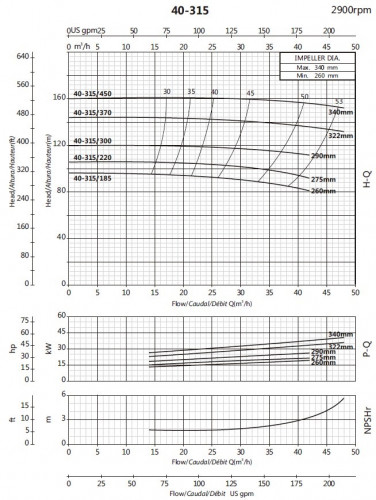 Pompa wspornikowa BS 40-315/220, AISI 304, 2900, bez silnika