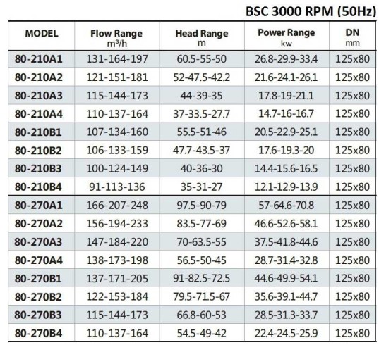 BSC 80 270A/B, (3000) pompa z podwójnym wejściem
