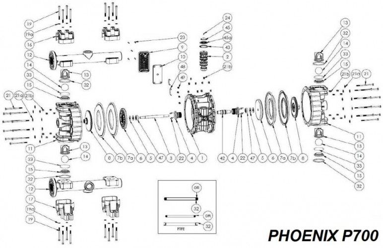 Śruba pokrywy wymiennika pneumatycznego, AISI, PHOENIX P65, P100, P101, P160, P250, P700