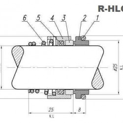 Uszczelnienie pompy Hilge R-HLG 19, CAR/SIC, EPDM, 304