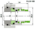 Uszczelnienie pompy Lowara R-LW 16, SIC/SIC, VITON, 316
