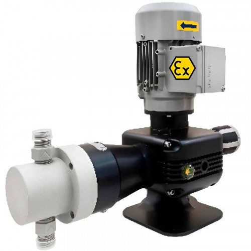 Pompa dozująca z silnikiem tłokowym EMEC seria PRIUS P 50 Hz ATEX 2G/2D (przeciwwybuchowa) 5-508 l/h, 10-7 bar