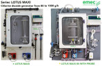 System dozowania i sterowania dwutlenkiem chloru EMEC LOTUS MAXI 80-1000 g/h, 8-4 bar, do dezynfekcji wody
