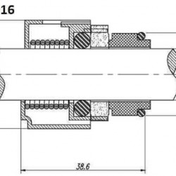 Uszczelnienie pompy Grundfos R-706F 22, TC/TC, VITON, 316