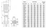 Pompa wielostopniowa CDLF 65-60, AISI 304