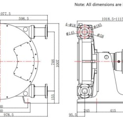 Przemysłowa pompa wężowa JXHIN-65-CI+Titanium-CSM-P, 18 m3/h, 5,5 kW, 16 bar, 380V