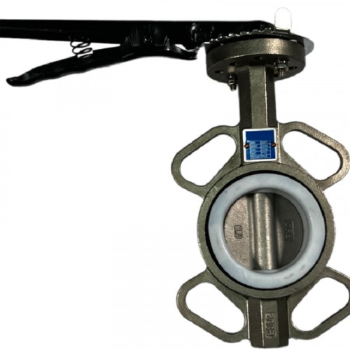 PN16 DN65 Zawór Motylkowy, korpus i tarcza wykonane ze stali nierdzewnej AISI 304, gniazdo PTFE