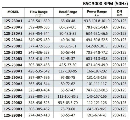 BSC 125 230A/B, (3000) pompa z podwójnym wejściem