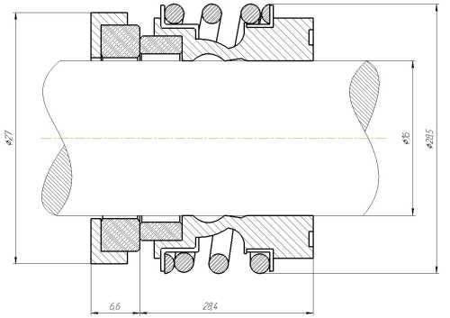 Uszczelnienie mechaniczne wału pompy R-MG12 16, CAR/SIC, VITON, 304, G60