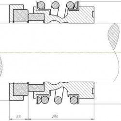 Uszczelnienie mechaniczne wału pompy R-MG12 16, CAR/SIC, VITON, 304, G60