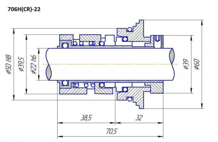 Uszczelnienie pompy Grundfos R-706H(CR) 12, SIC/SIC, EPDM, 304