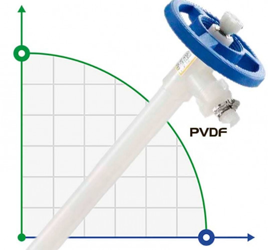 Część pompująca (rura) pompy beczkowej FLUIMAC NETTUNE wykonana z PVDF (wał HASTELLOY 2.4610), 700 mm, Ø41 mm
