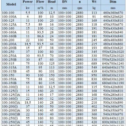 Pompy chemoodporne BGWH 100-100 (100/12,5), 5,5kW, 2880