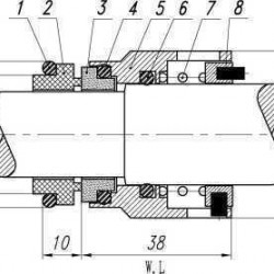 Uszczelnienie pompy Lowara R-LWR 22, SIC/TC, VITON, 316