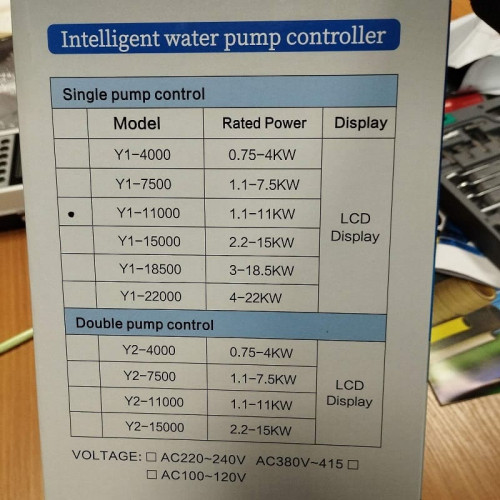 Sterownik pompy Y1-11000D, tworzywo ABS, 3-fazowy 380V-415V, 1,1-11kW