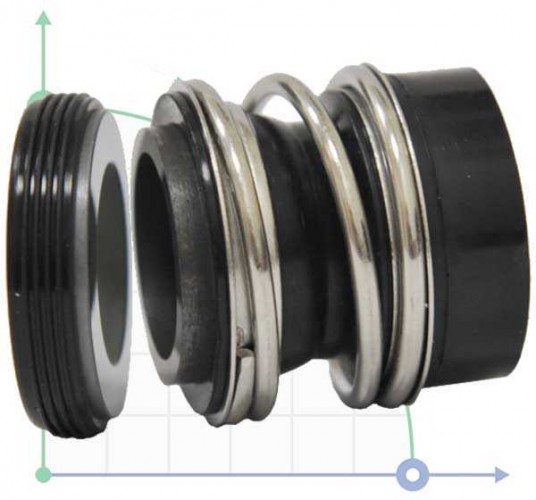 Uszczelnienie pompy R-MG12 65, CAR/SIC, NBR, 304, G60