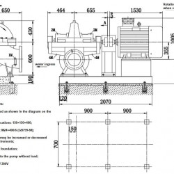 BSCM 200-670A, 250 kW, 1500 - pompa z podwójnym wejściem