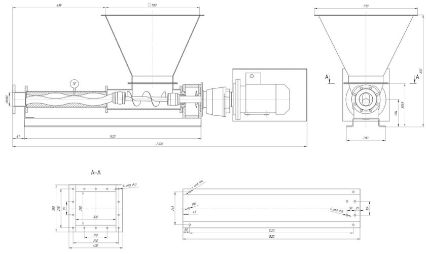 Pompa śrubowa SOLTEC BN053L01FYBST V110 z PU, 5,5 kW, 15 m3/h, 6 bar dla tłuszczu zwierzęcego, ptasiej torby jelitowej