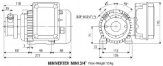 Pompa wirnikowa LIVERANI MINIVERTER MINI 3/4" NR MF 0,56kW, 285-1400obr./min, 220V monoblok z wbudowaną przetwornicą częstotliwości
