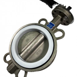 PN16 DN125 Zawór Motylkowy, korpus i tarcza wykonane ze stali nierdzewnej AISI 304, gniazdo PTFE