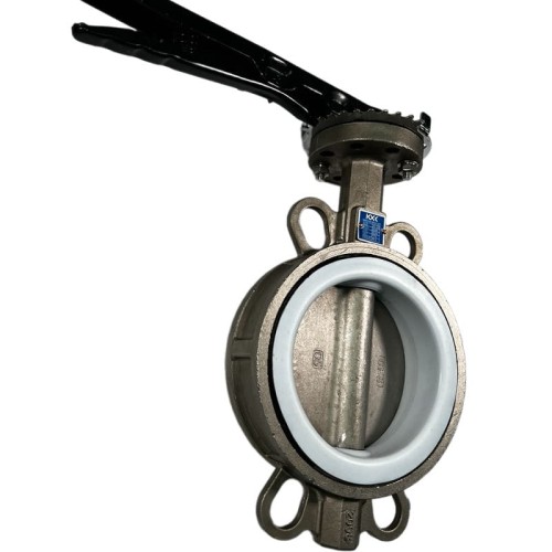 PN16 DN125 Zawór Motylkowy, korpus i tarcza wykonane ze stali nierdzewnej AISI 304, gniazdo PTFE