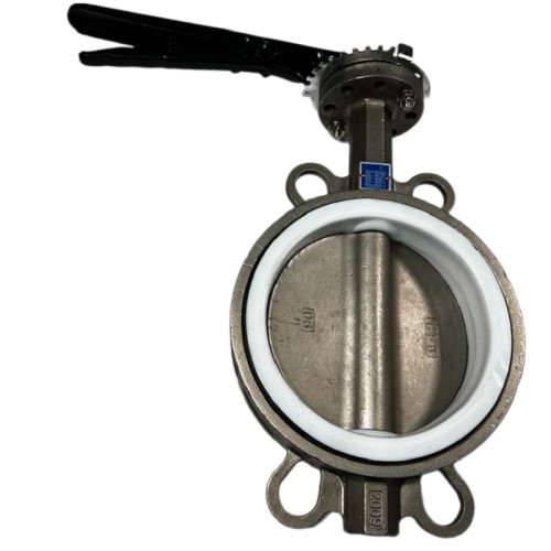 PN16 DN150 Zawór Motylkowy, korpus i tarcza wykonane ze stali nierdzewnej AISI 304, gniazdo PTFE