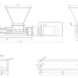Pompa śrubowa SOLTEC BN063L01FYBST V110 C PU, 11KW, 30 m3/h, 4 bar do pompowania krwi z piórem i bez