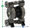 Pneumatyczna pompa membranowa PHOENIX P400 PP HYTREL+PTFE do kwasu fluorowodorowego, 380 l/min