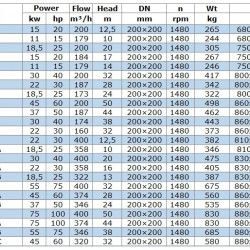 BGW 200-400 (200/50), 45kW, 1480 odśrodkowa pompa pozioma