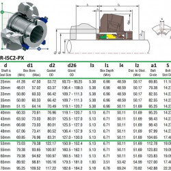 Uszczelnienie kasetowe do pompy Flowserve R-ISC2-PX 38, SIC/SIC, VITON, 316