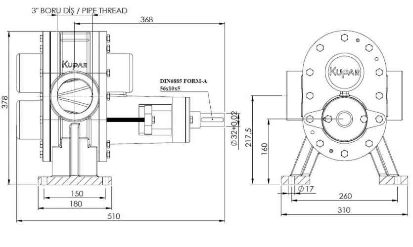 Pompa zębata do oleju napędowego Kupar KHP 3 cale, 5-50 m3/h